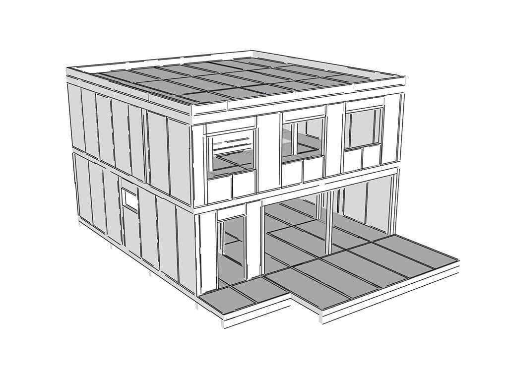 3D návrh domu technológia SE SIP